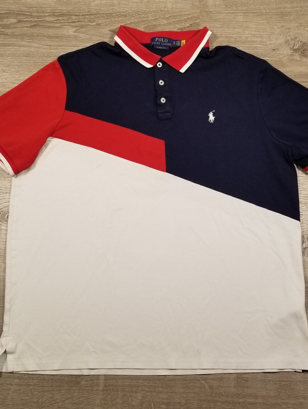 Polo Ralph Lauren Men XL Classic Fit Color-Block Soft Cotton Pony Polo T Shirt